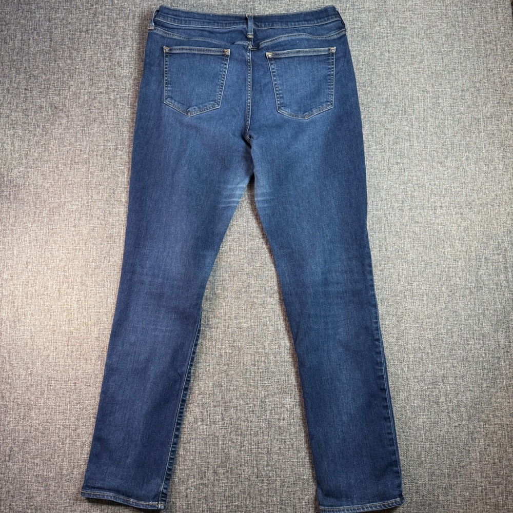 Womens Gap Classic Straight Jeans | 33 Waist - Size 16 | Tall Dark Wash Mid Rise - Picture 2 of 13